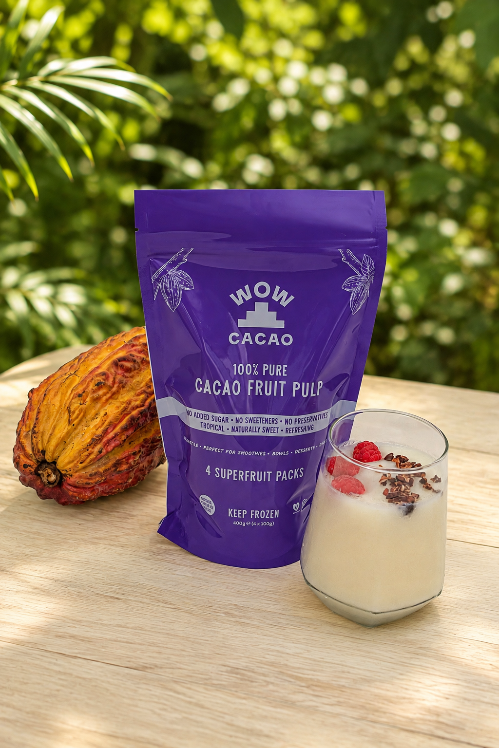 100% Pure Frozen Cacao Pulp (4 x 100 g)